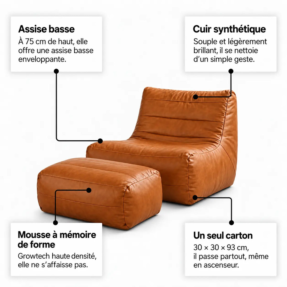AXEL - Chauffeuse 1 Place Cuir