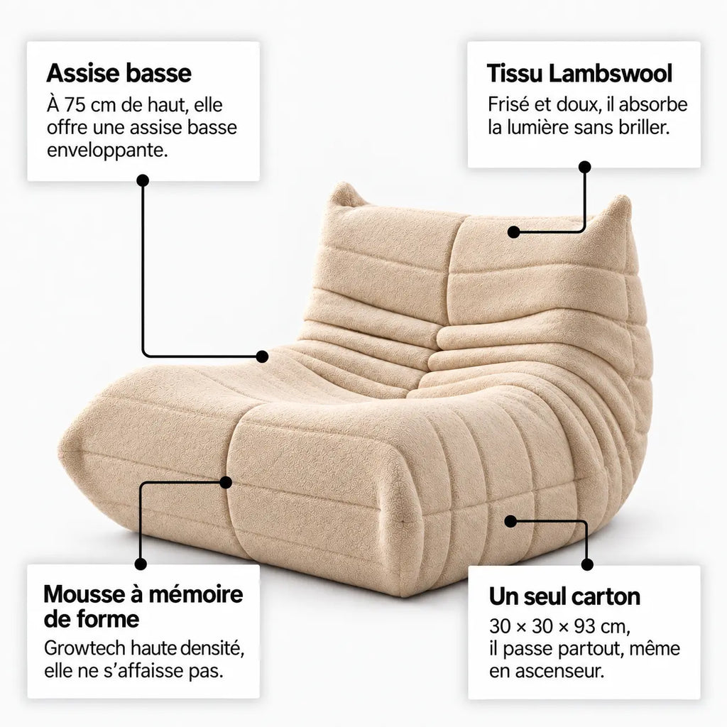 MINA - Chauffeuse 1 Place Lambswool