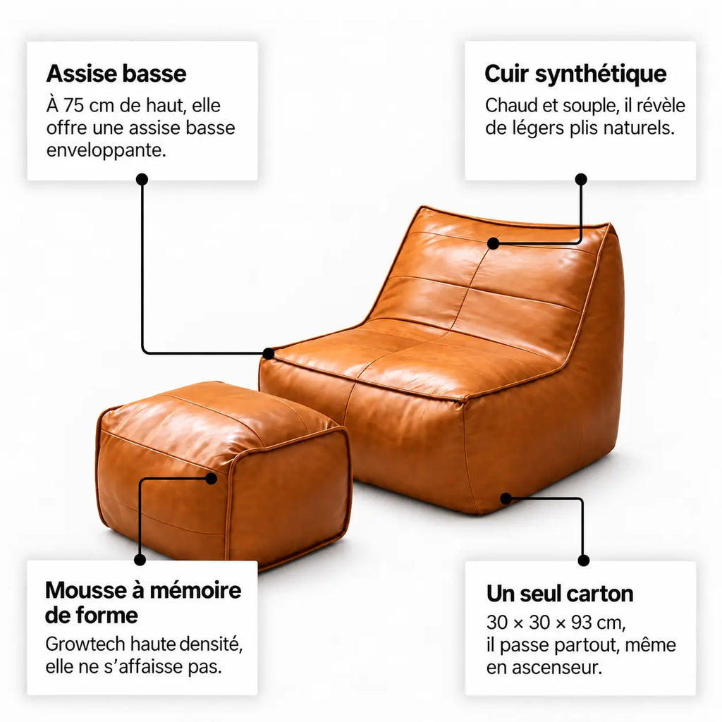 NOLAN - Chauffeuse 1 Place Cuir