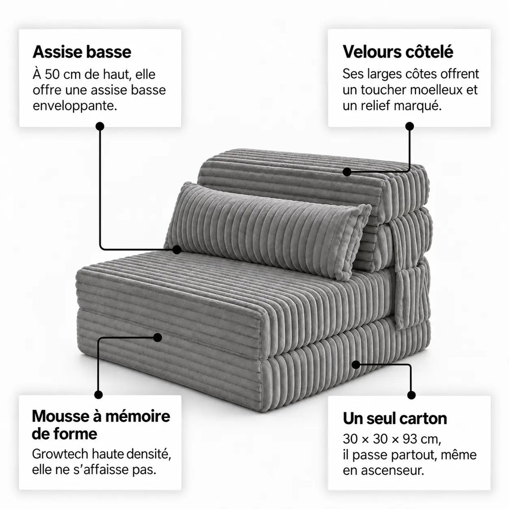 WANA - Chauffeuse 1 Place Convertible