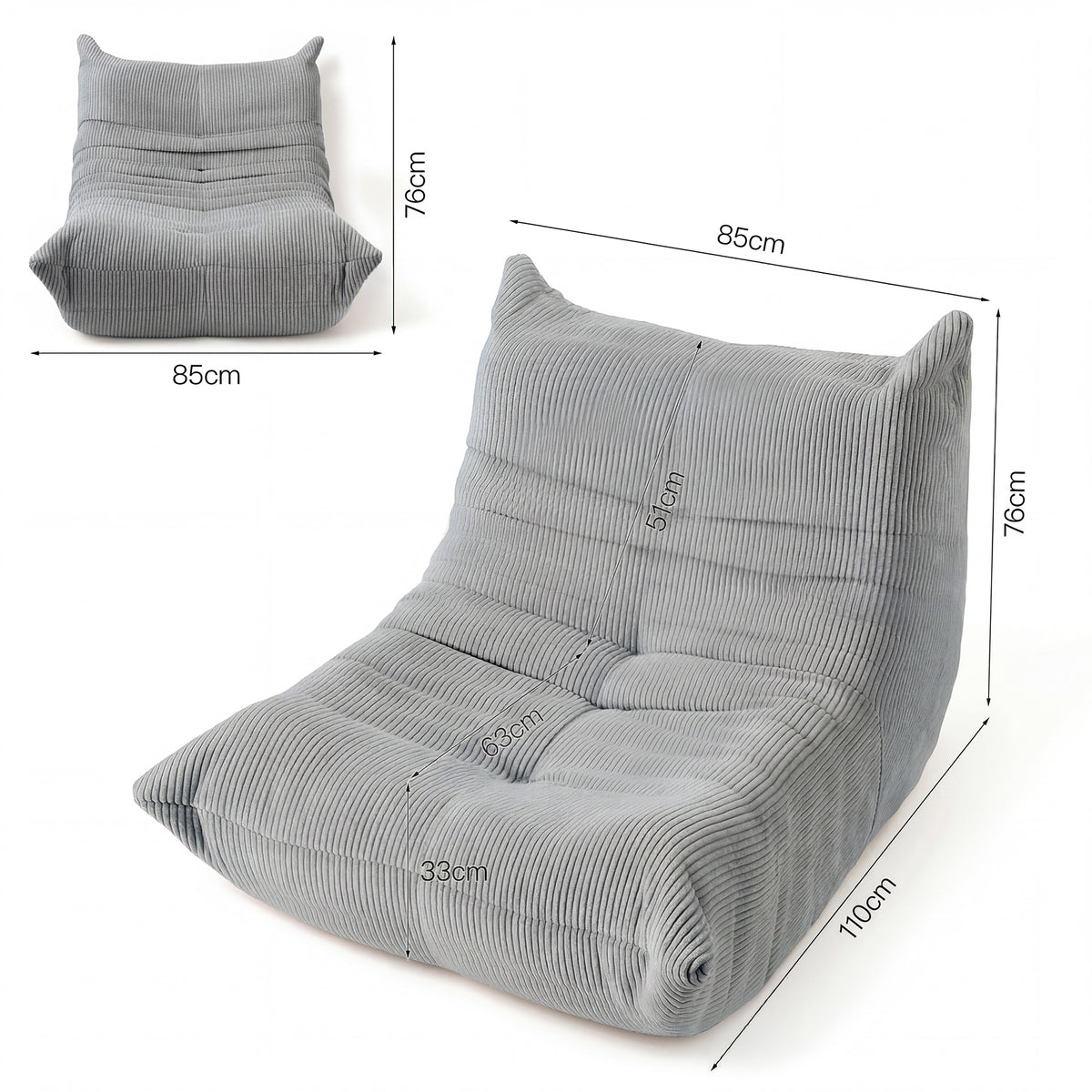 Dimensions de KINO - Chauffeuse 1 Place