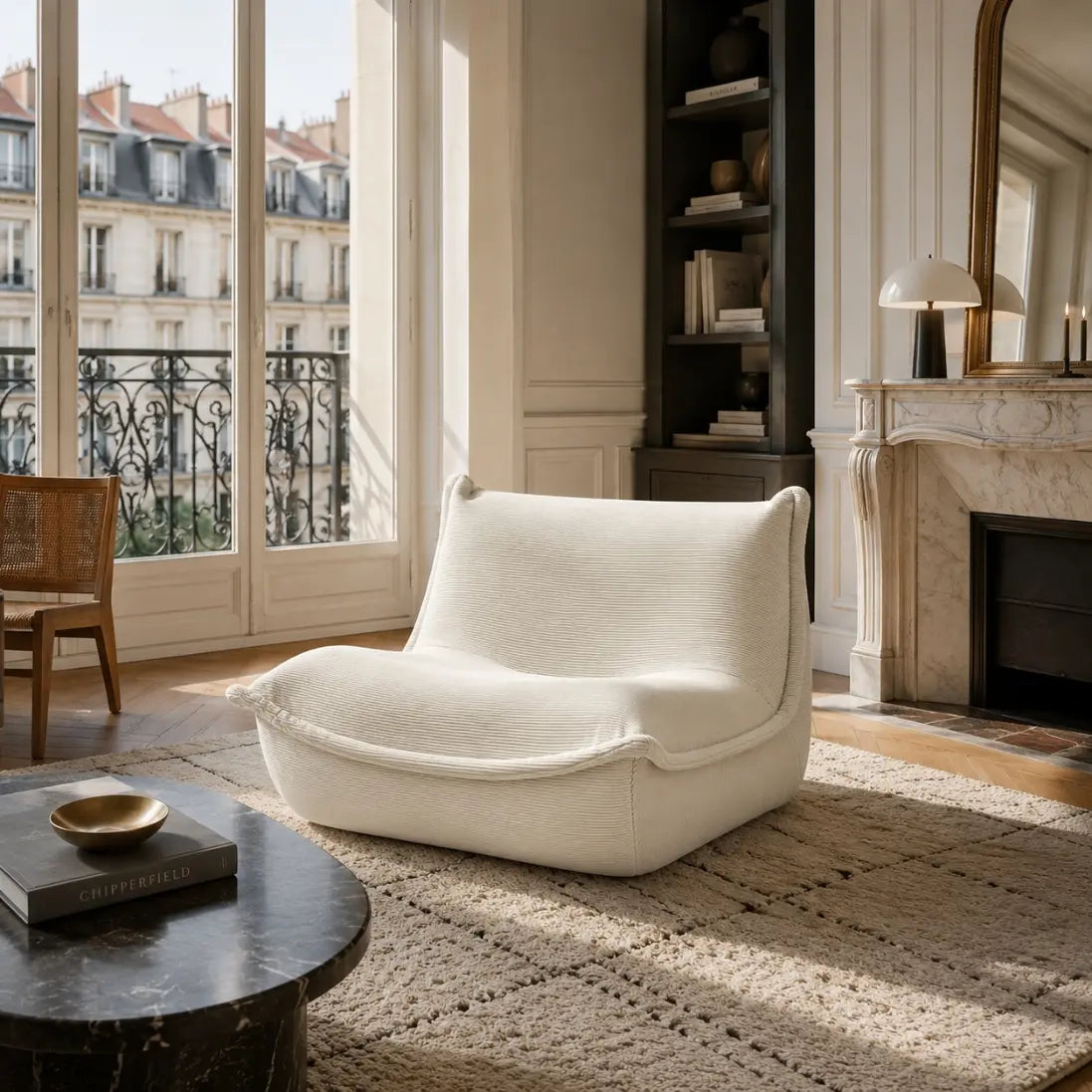 chauffeuse 1 place blanche salon